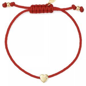 Zoe Lev 14k yellow gold red heart fortune diamond bracelet